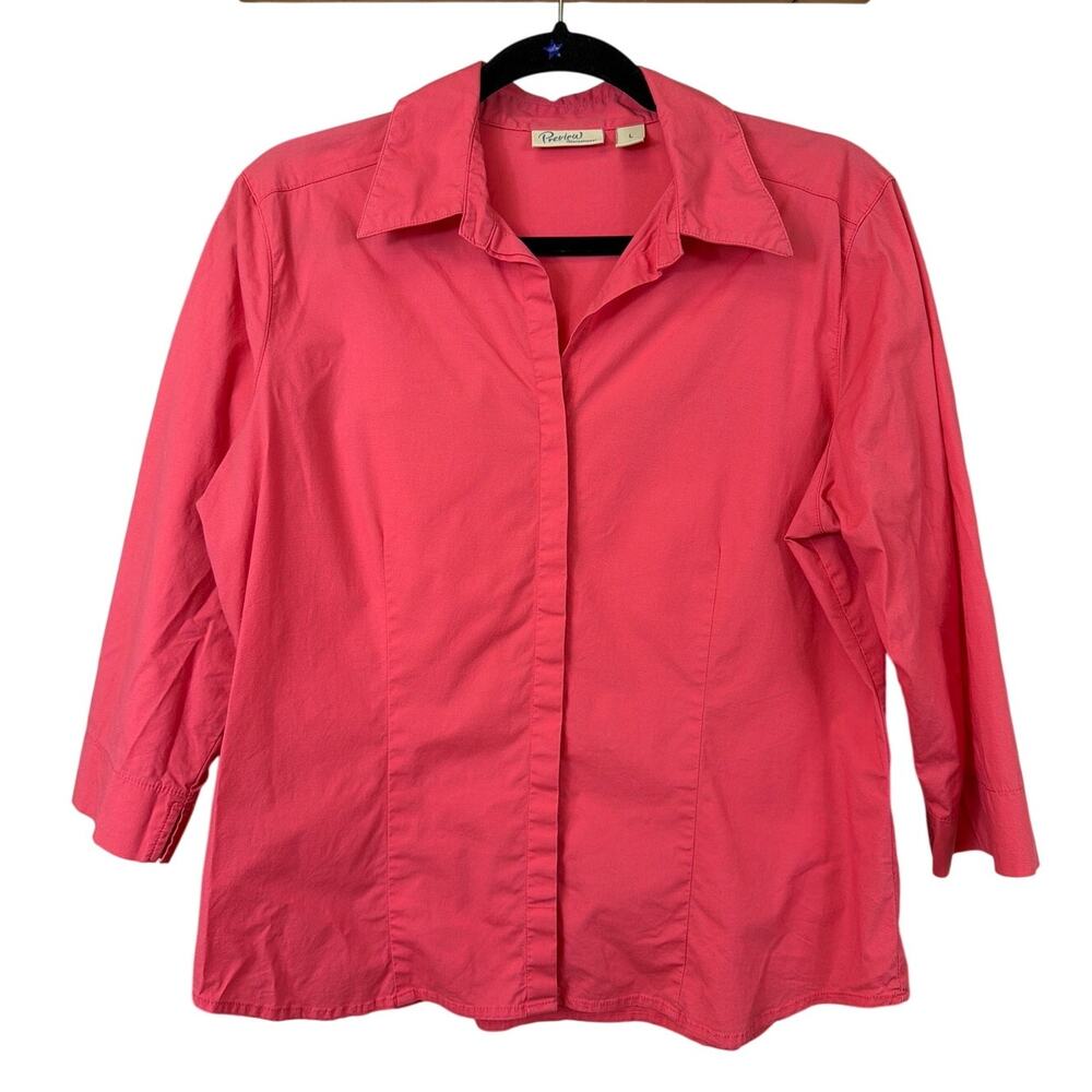 Preview International Tangerine Hidden Placket Elbow Sleeve Shirt Canada Size L